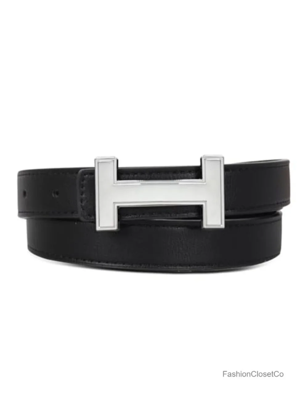 Women's Leather Belt with Gold Detachable Buckle, Fashion Waist Band